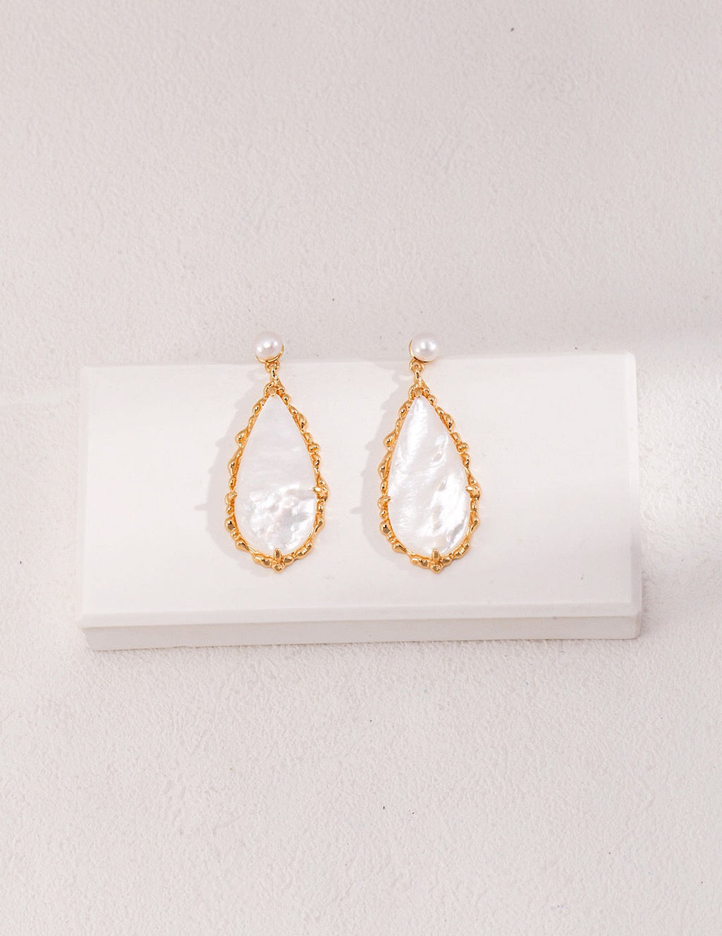 Elegance Pearl And Seashell Drop Earrings