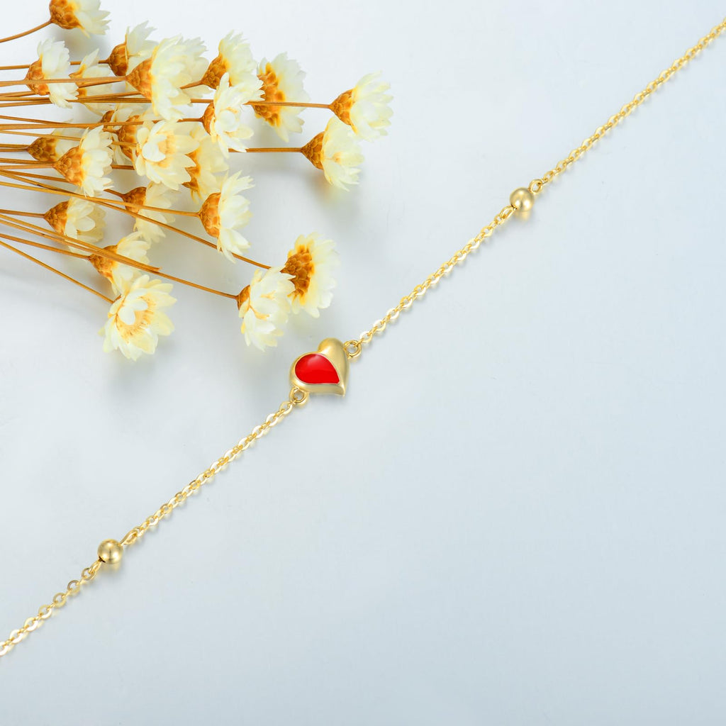 Mother's Day Jewelry Gifts 14K Solid Gold Cross/Heart Anklets for Women Ankle Bracelets Beach Foot Jewelry for Girlfriend Wife Mother Sister Daughter Birthday Anniversary, 8+1+1 Inches