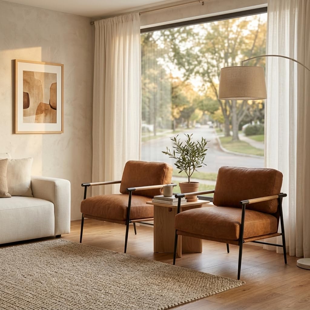 Ya-Home Mid-Century Accent Chair, Soft Armchair Sherpa Fabric Lounge Chair with Black Metal Legs, Upholstered Leisure Chair for Living Room Bedroom Reception Room, 1PC, White
