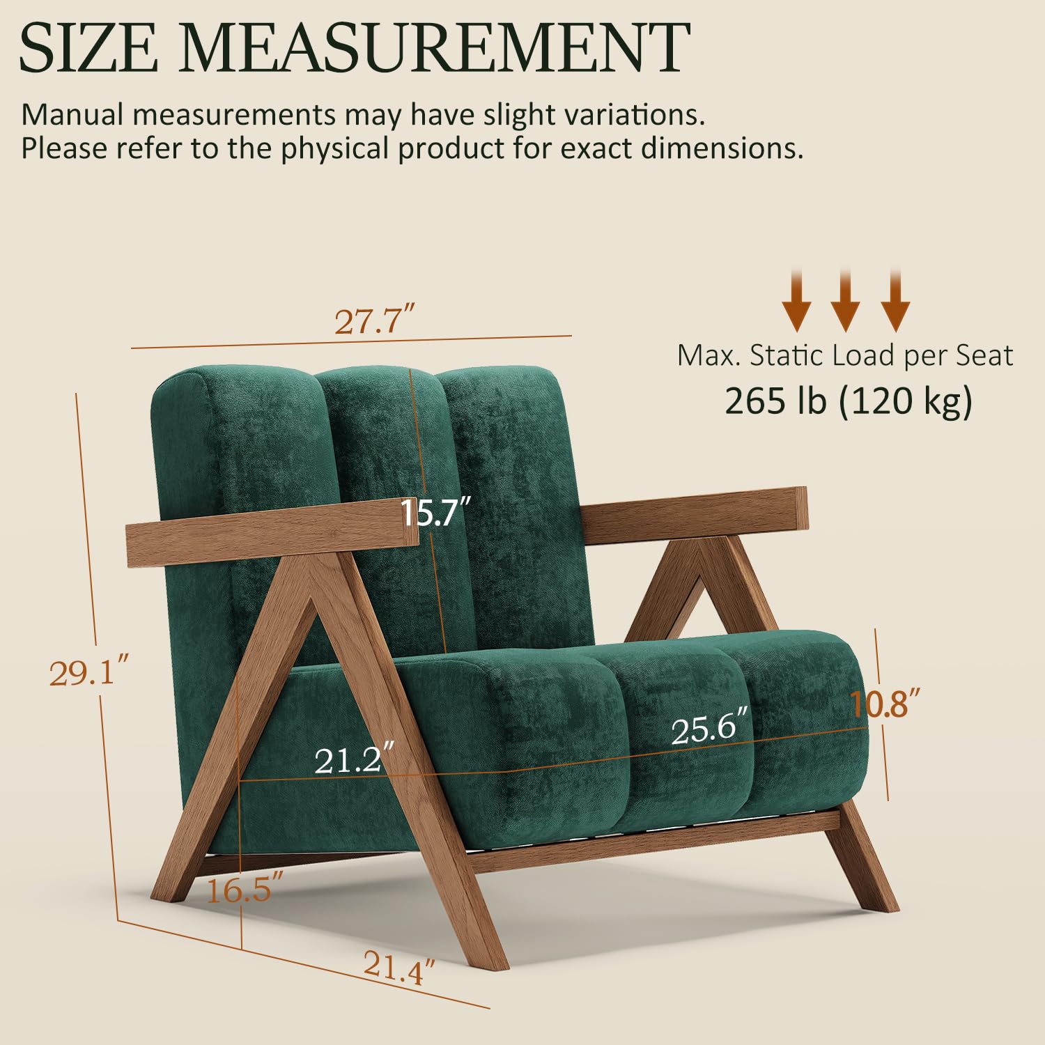 Modern Accent Chair for Living Room Bedroom,Comfy Chenille Reading Chair with Wood Frame,Oversized Upholstered Lounge Armchair with Thick High-Elastic Sponge for Apartment & Waiting Room (White,1)