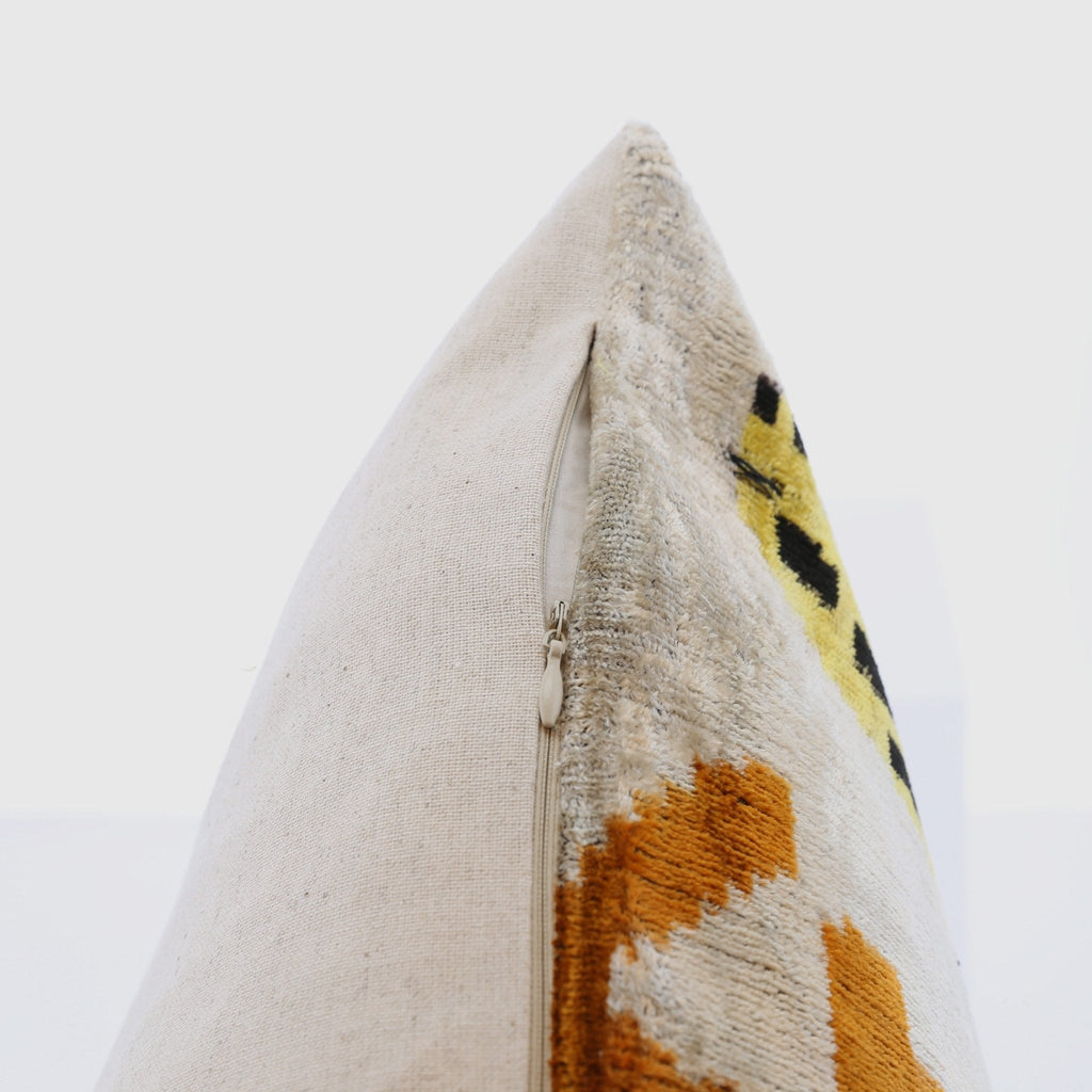 Handmade Velvet Lumbar Pillow with Yellow and Black Cheetah Design - High-Quality 16x24 Inch Decorative Accent with Premium Down Feather Insert for Sofas, Couches, and Interior Design