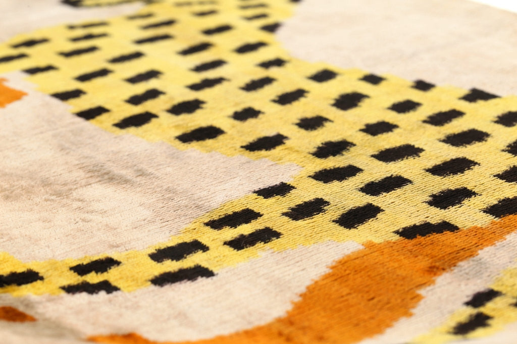 Handmade Velvet Lumbar Pillow with Yellow and Black Cheetah Design - High-Quality 16x24 Inch Decorative Accent with Premium Down Feather Insert for Sofas, Couches, and Interior Design