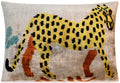 Handmade Velvet Lumbar Pillow with Yellow and Black Cheetah Design - High-Quality 16x24 Inch Decorative Accent with Premium Down Feather Insert for Sofas, Couches, and Interior Design