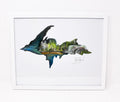 Michigan U.P Art Print 11x14in, Upper Peninsula, Home Decor, Wall Art, Mitten Love